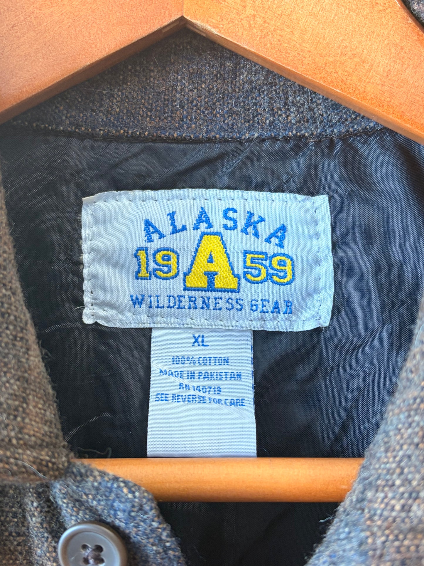 Vtg Alaska Brown Flannel : XL