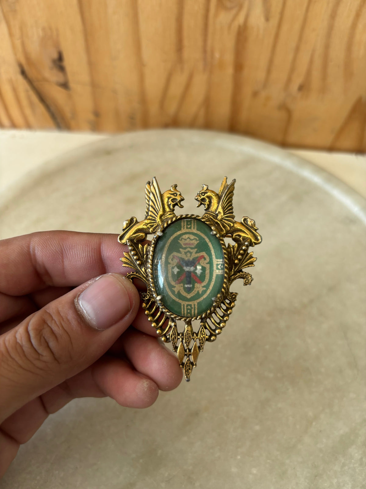 Vtg Heraldic Coat of Arms Pin