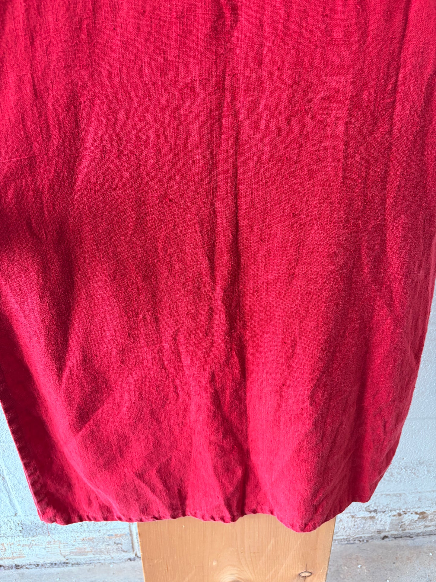 Veg Red Linen Maxi Dress : 3