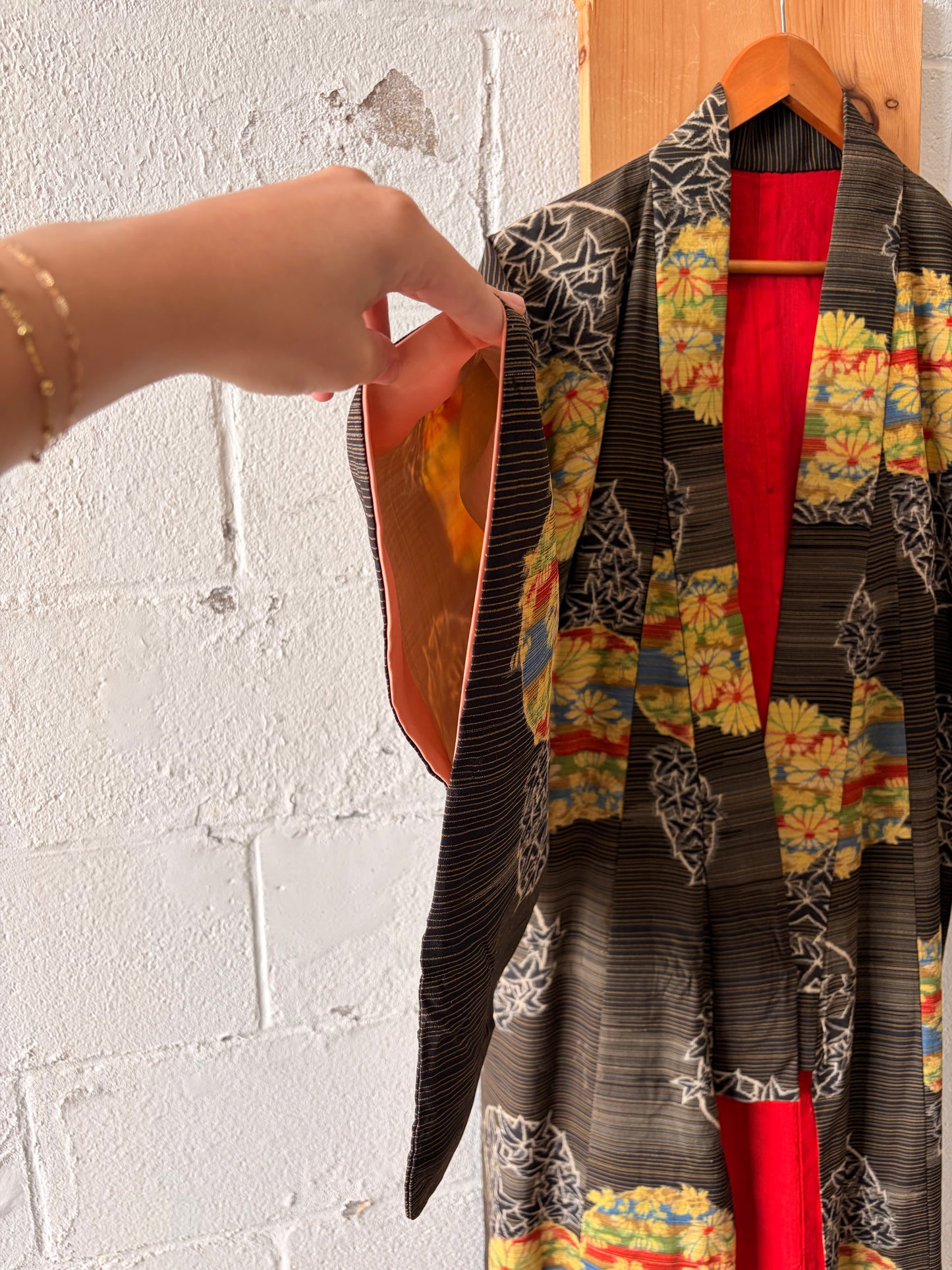 Vtg Long Meisen-Style Haori Kimono