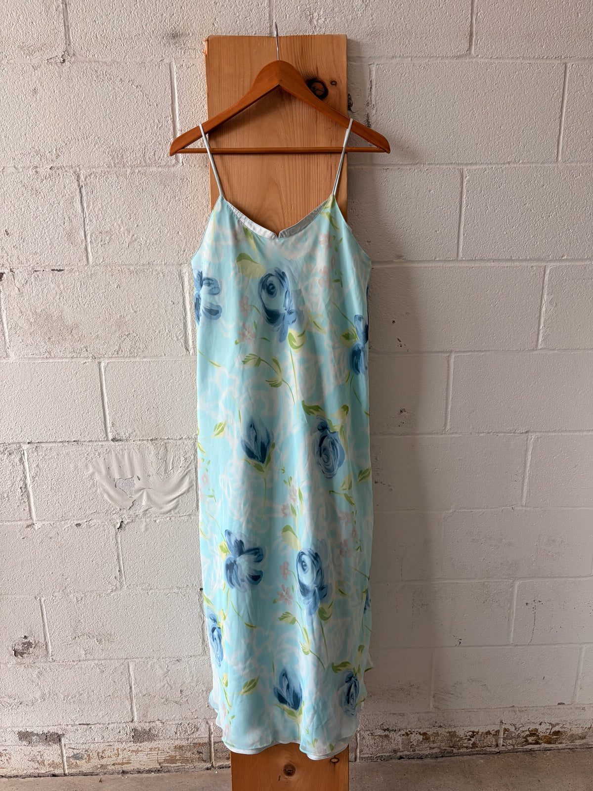 Blue Floral Maxi Slip Dress : M