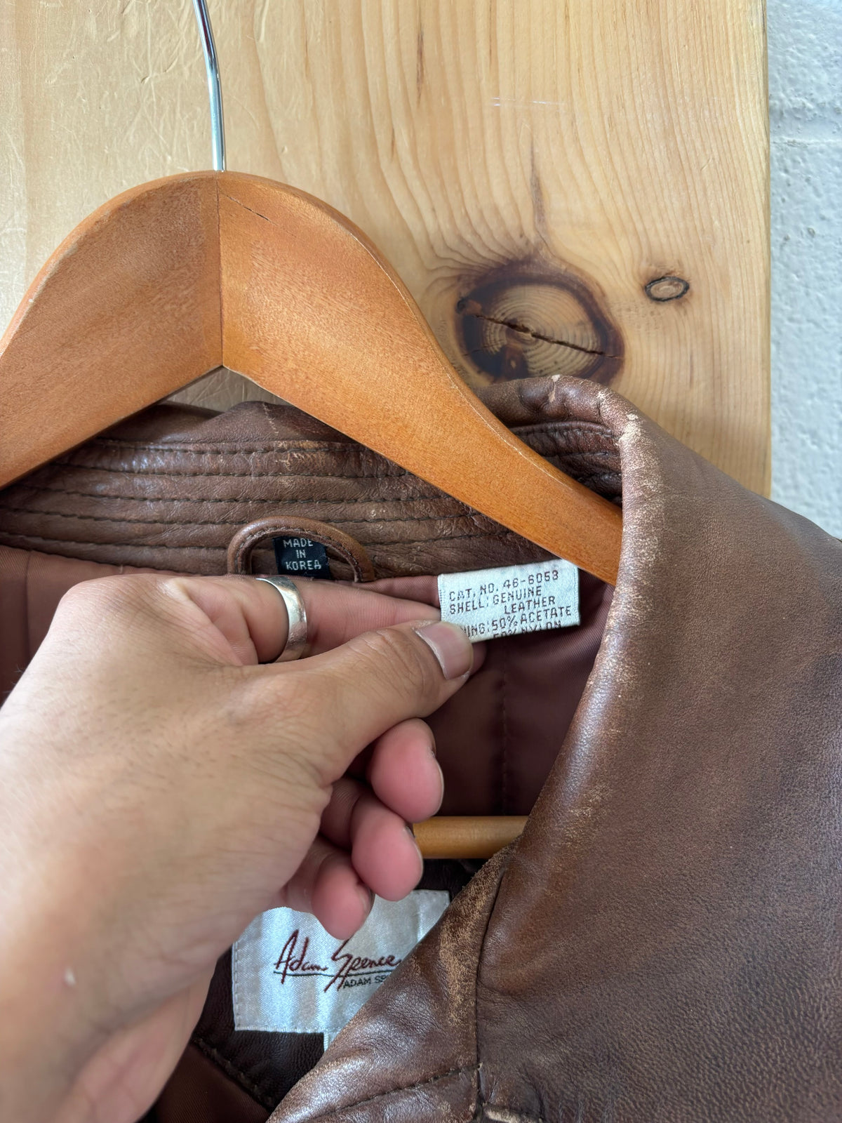 Vtg Adam Spencer Leather Jacket : Size 44 R