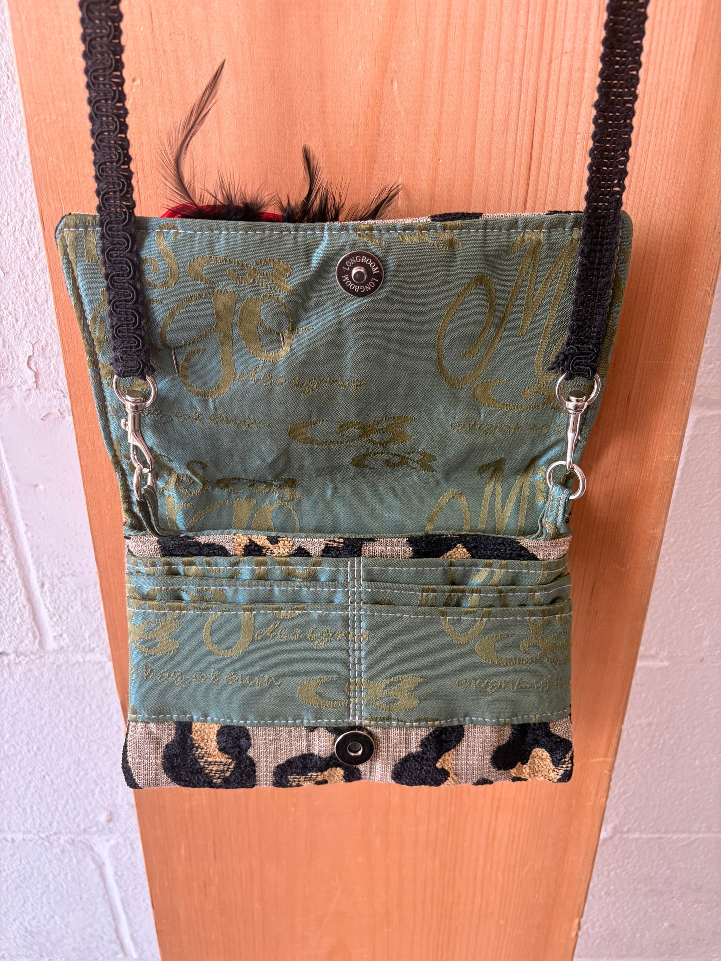 Feathered Floral Cheetah Print Purse