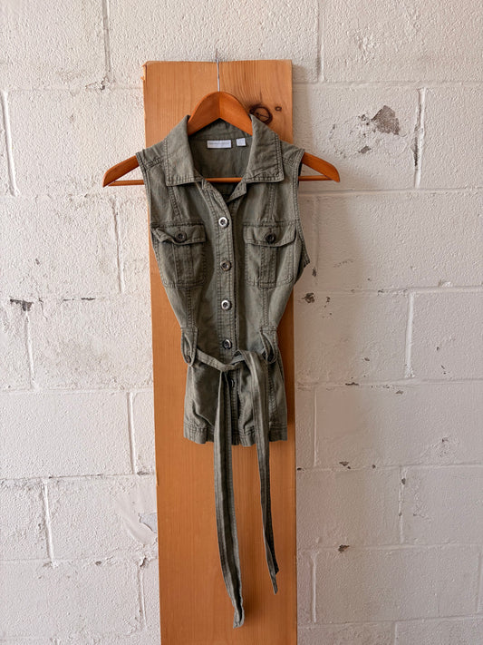 Olive Green Utility Top : XS