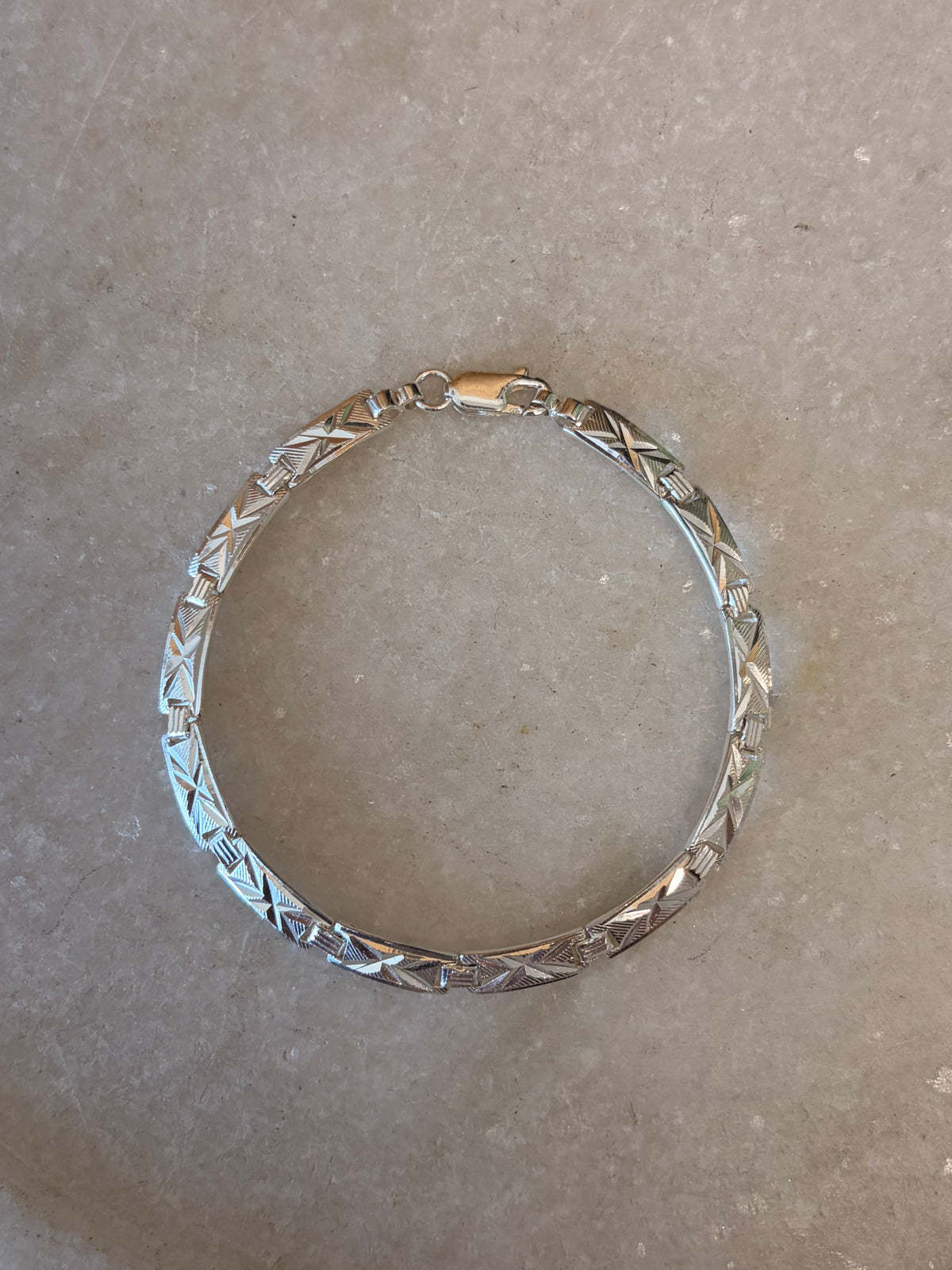 Etched 925 Sterling Silver Bracelet