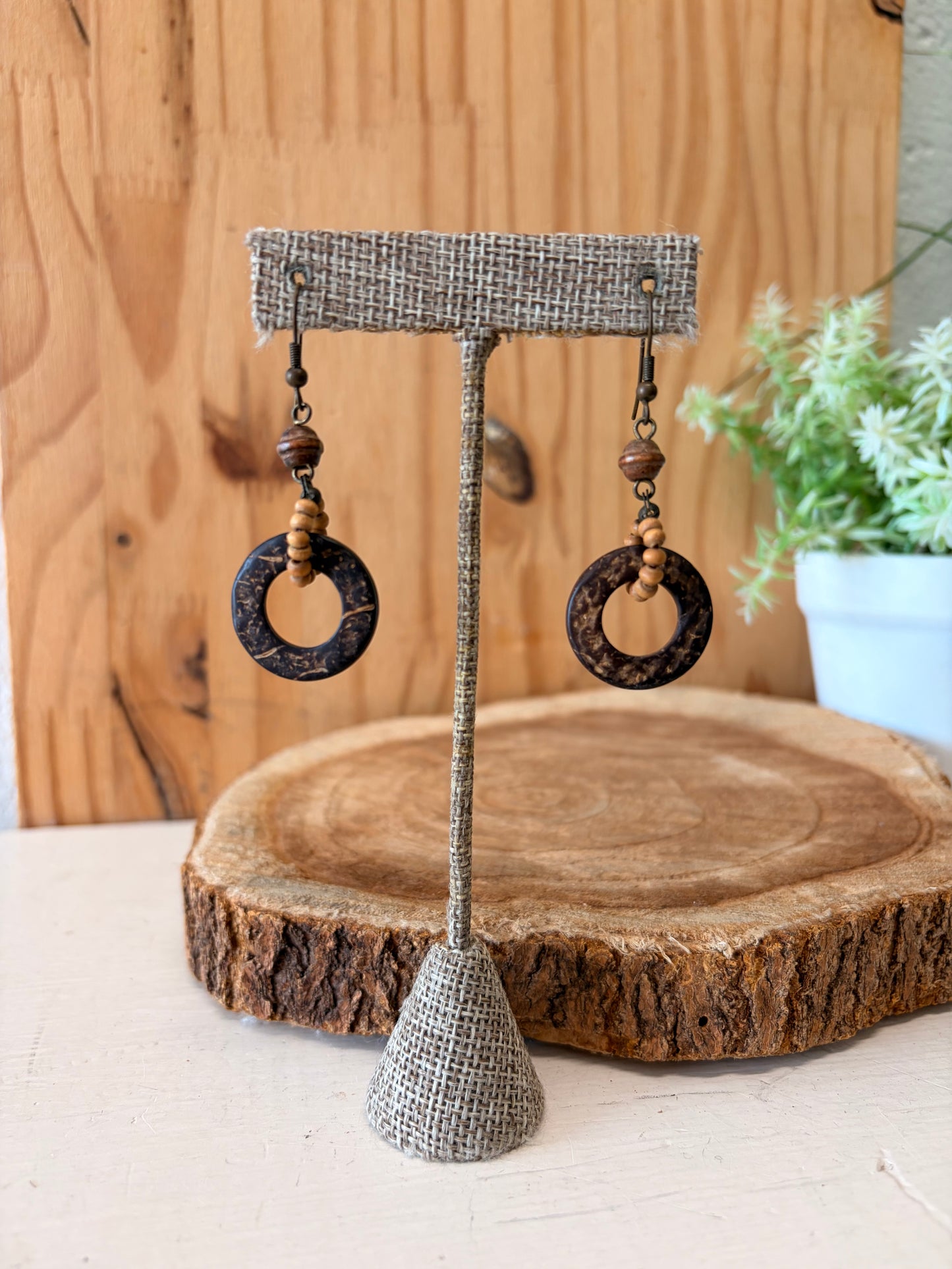 Wooden Drop Earrings