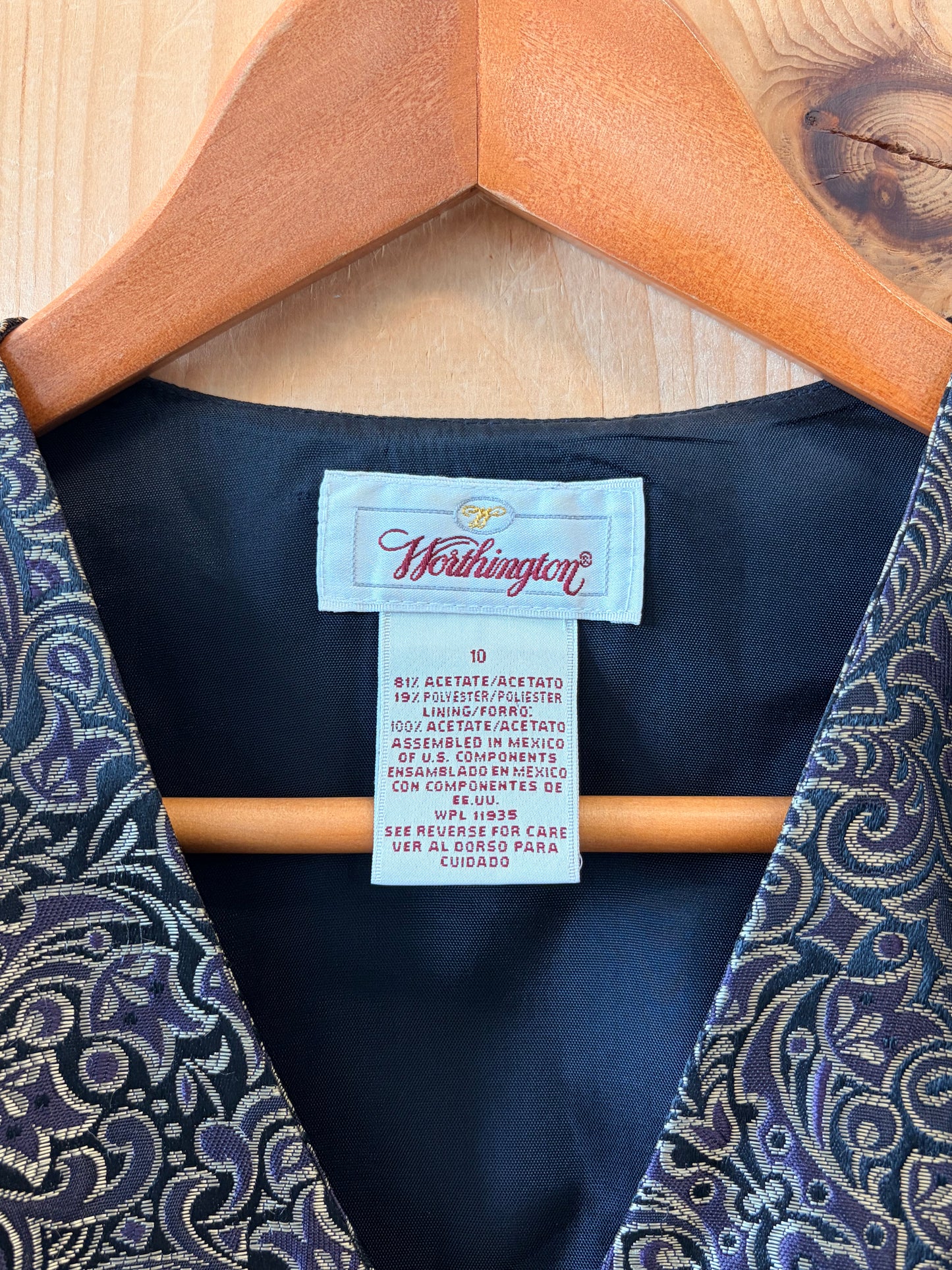 Vtg Metallic Paisley Vest : 10