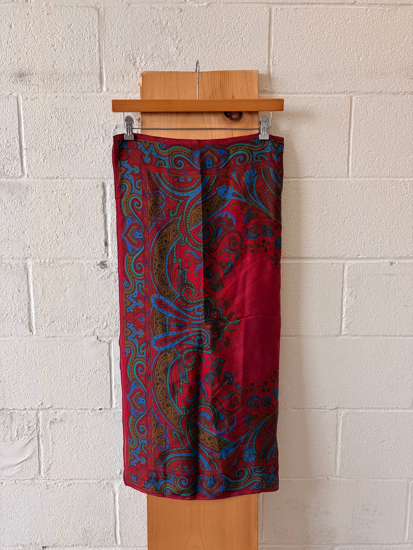 Red & Blue Patterned Scarf