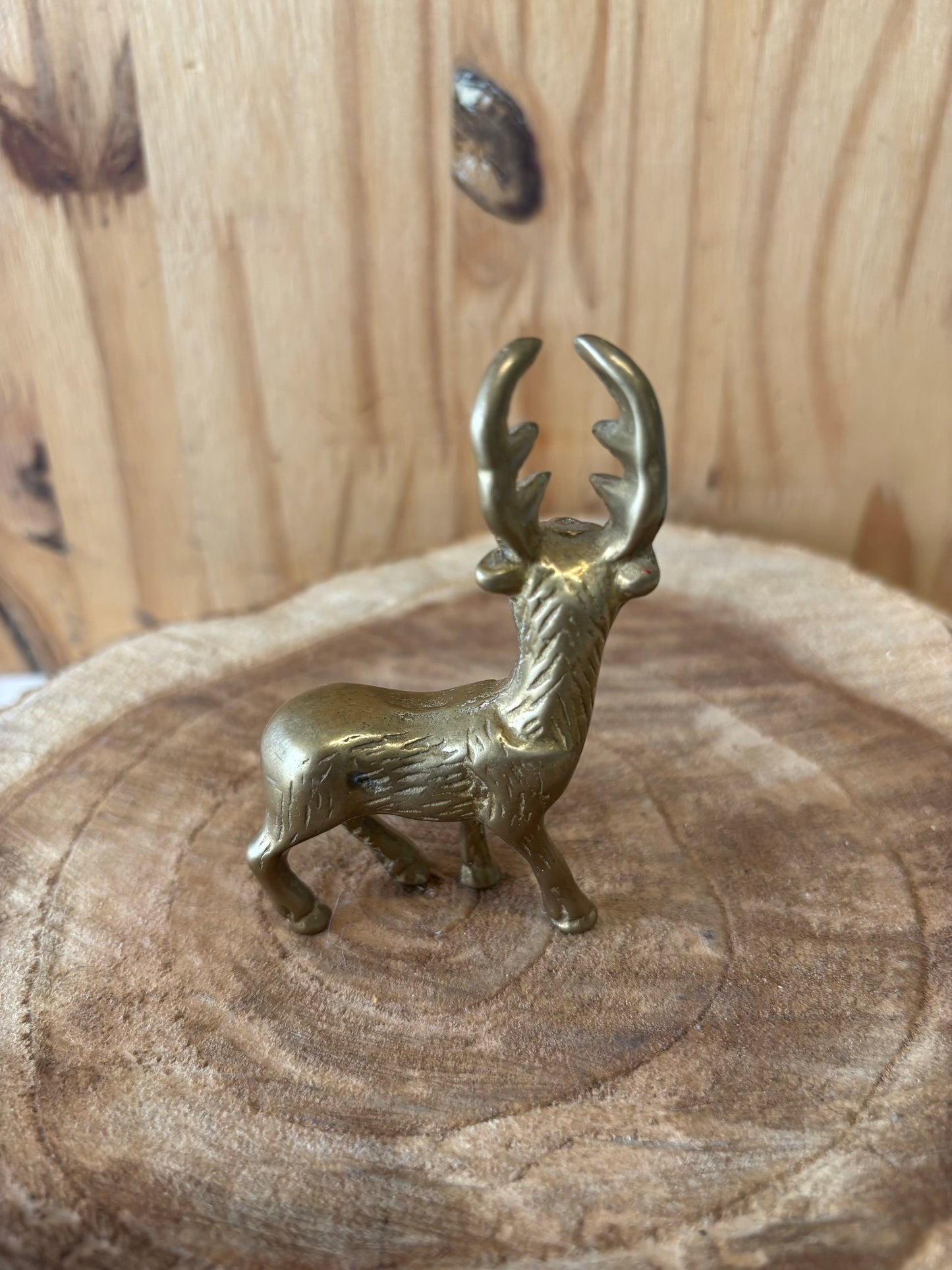 Vtg Little Brass Deer