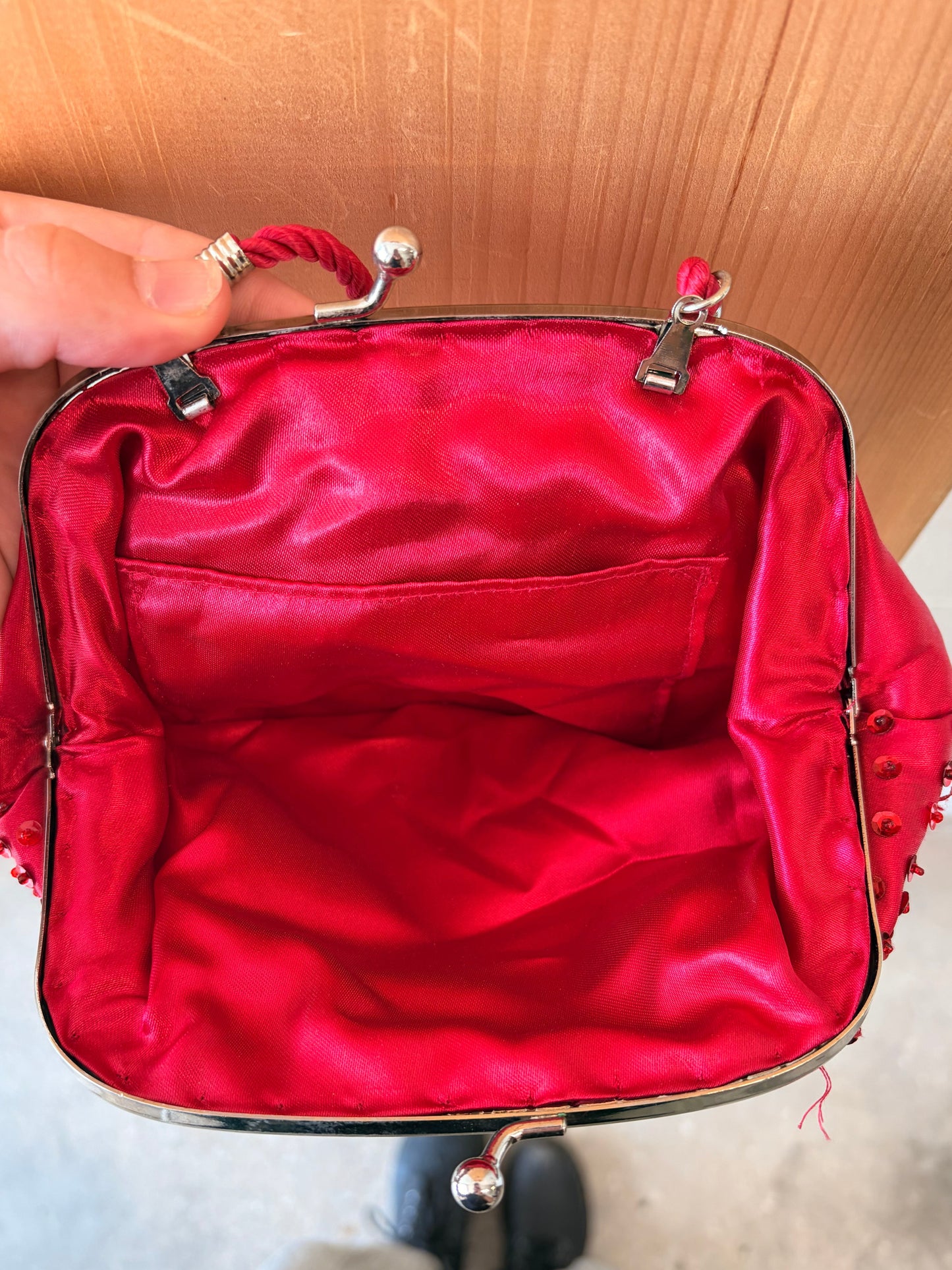 Little Red Beaded Purse