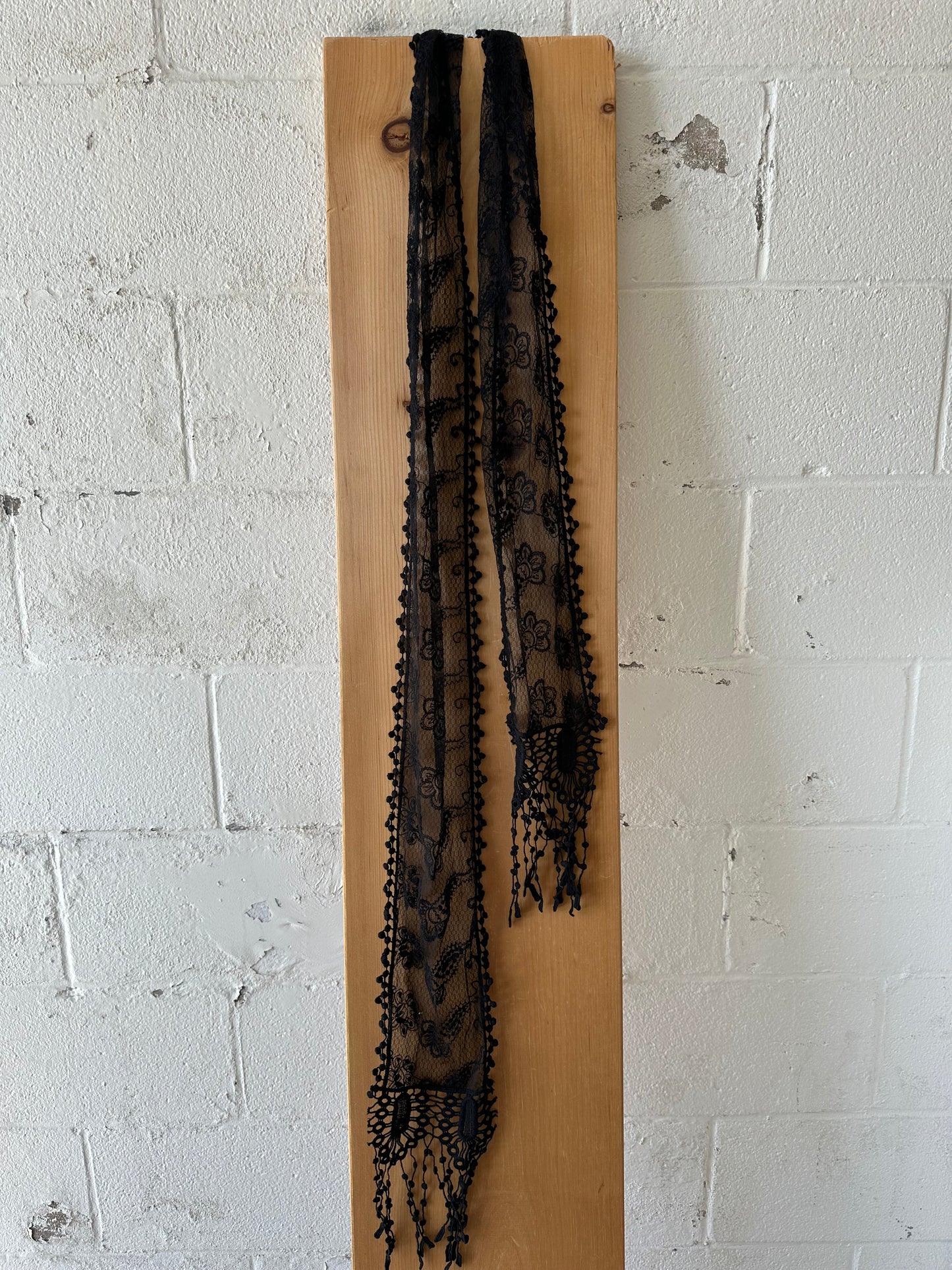 Black Sheer Skinny Scarf