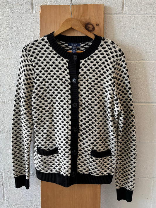 B&W Patterned Cardigan : XL