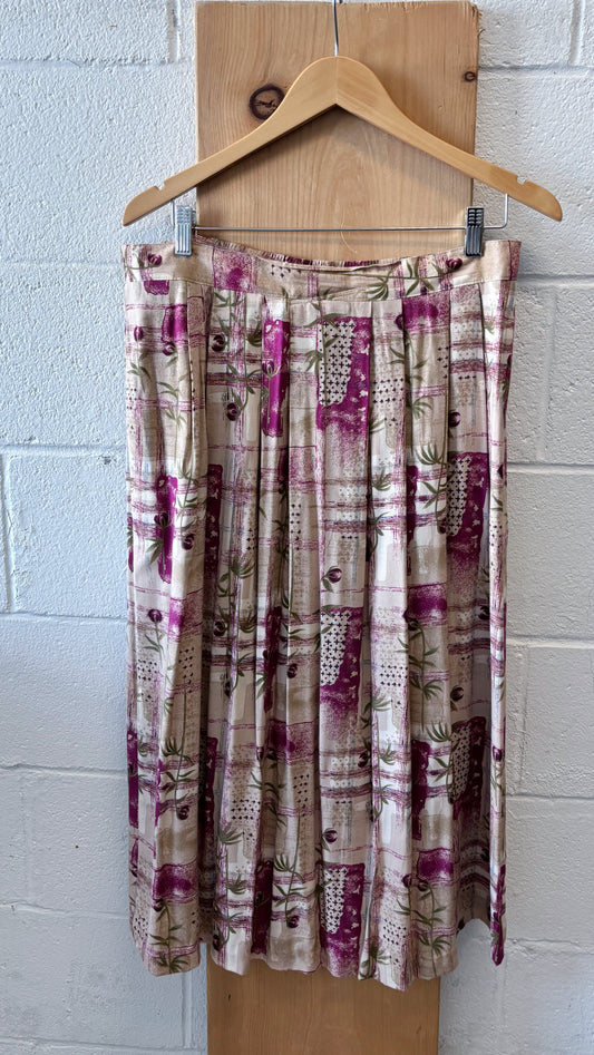 Purple Patterned Skirt : L
