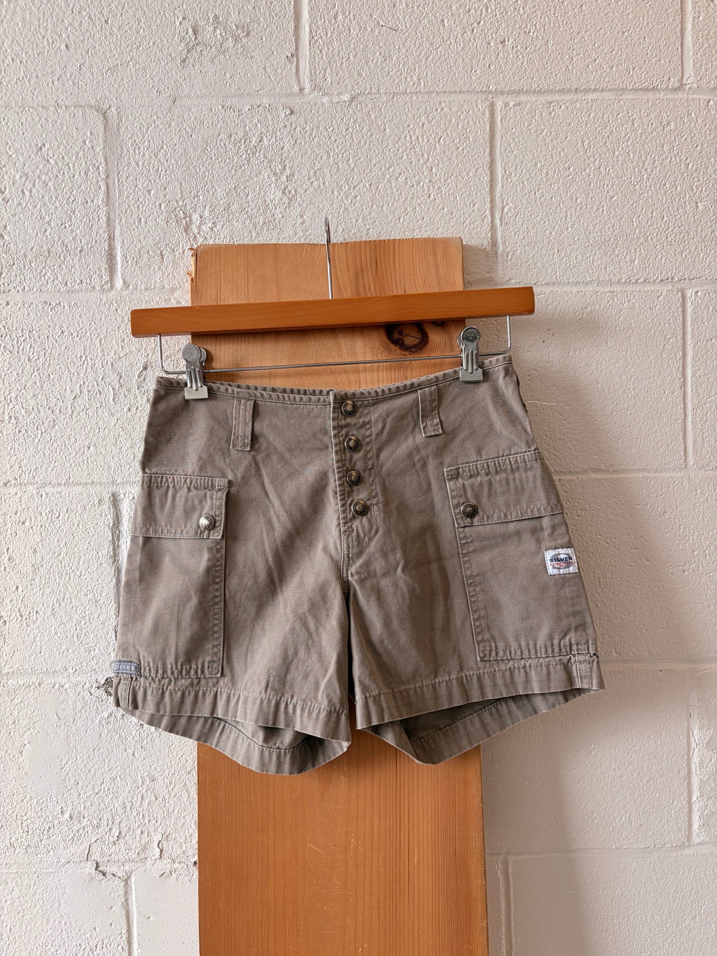 Vtg Silver Button Fly Shorts : 27