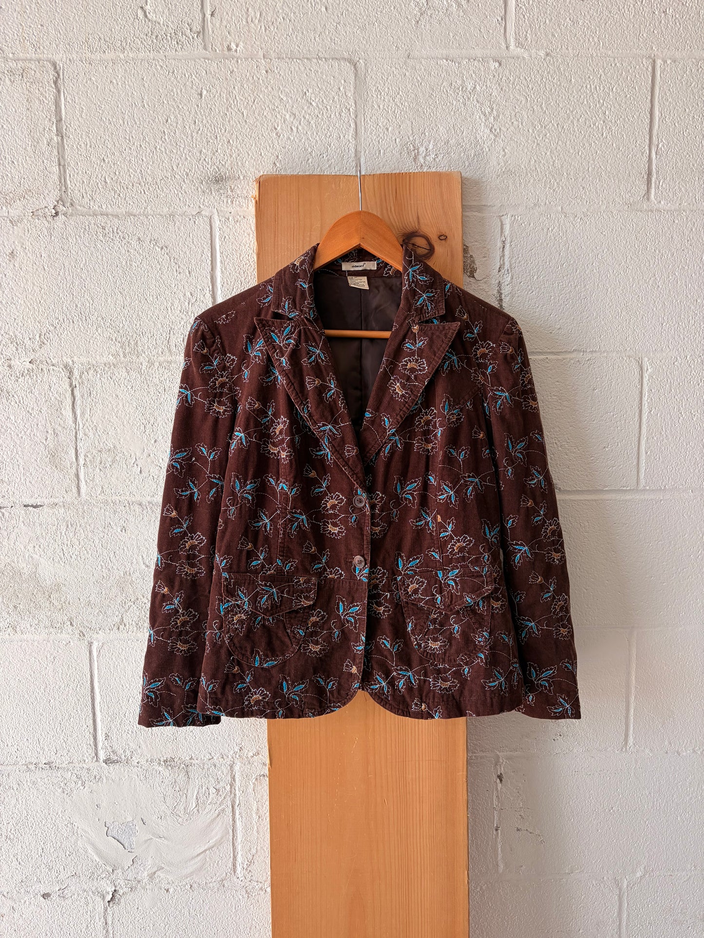 Brown & Blue Floral Embroidered Jacket : 12