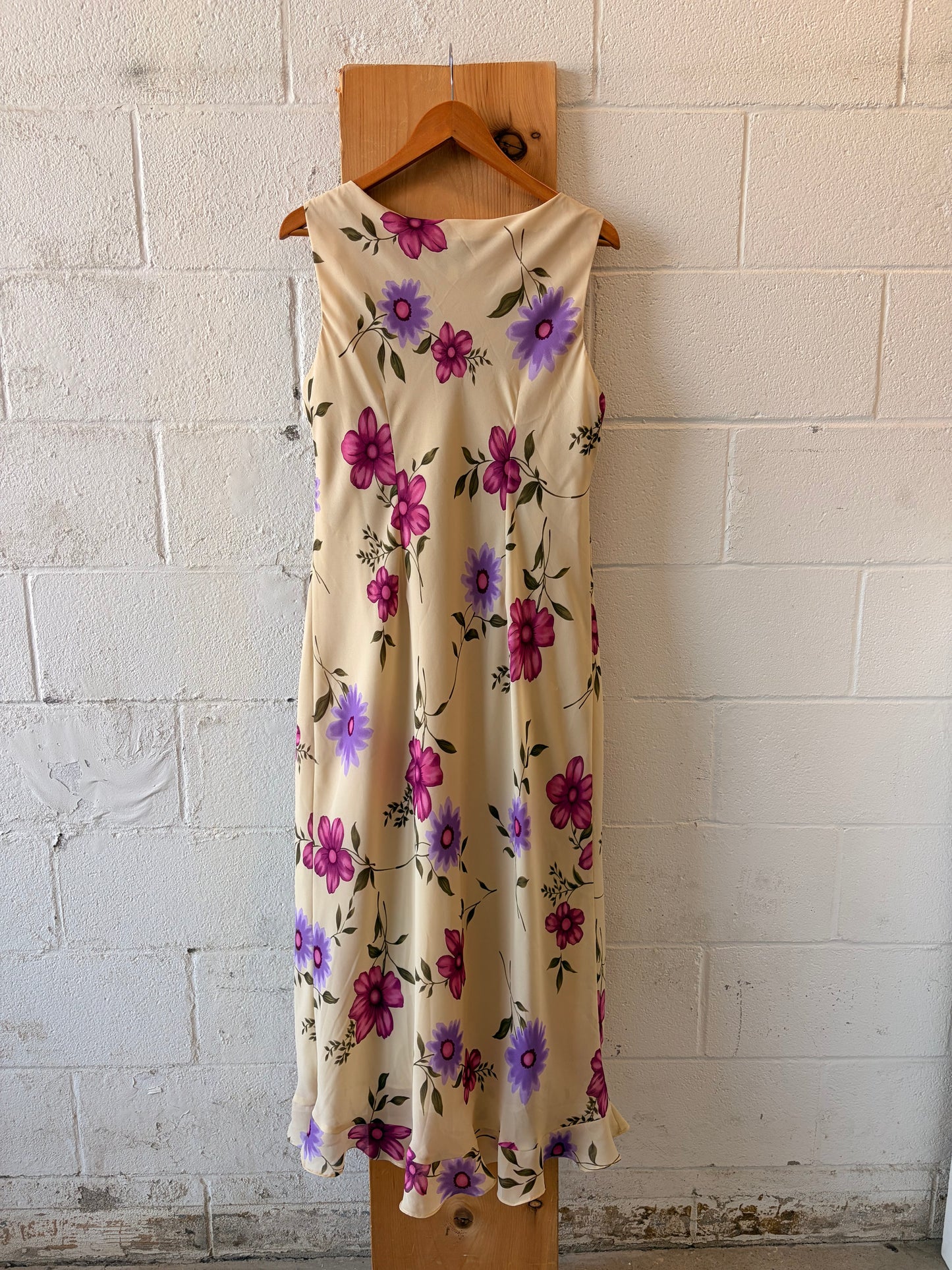 Vtg Purple Flower Print Dress : 16W