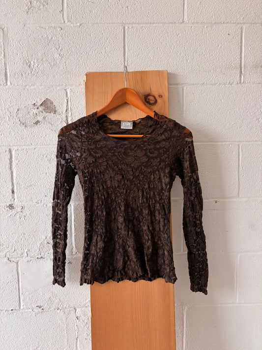 Lace Brown Long Sleeve : M
