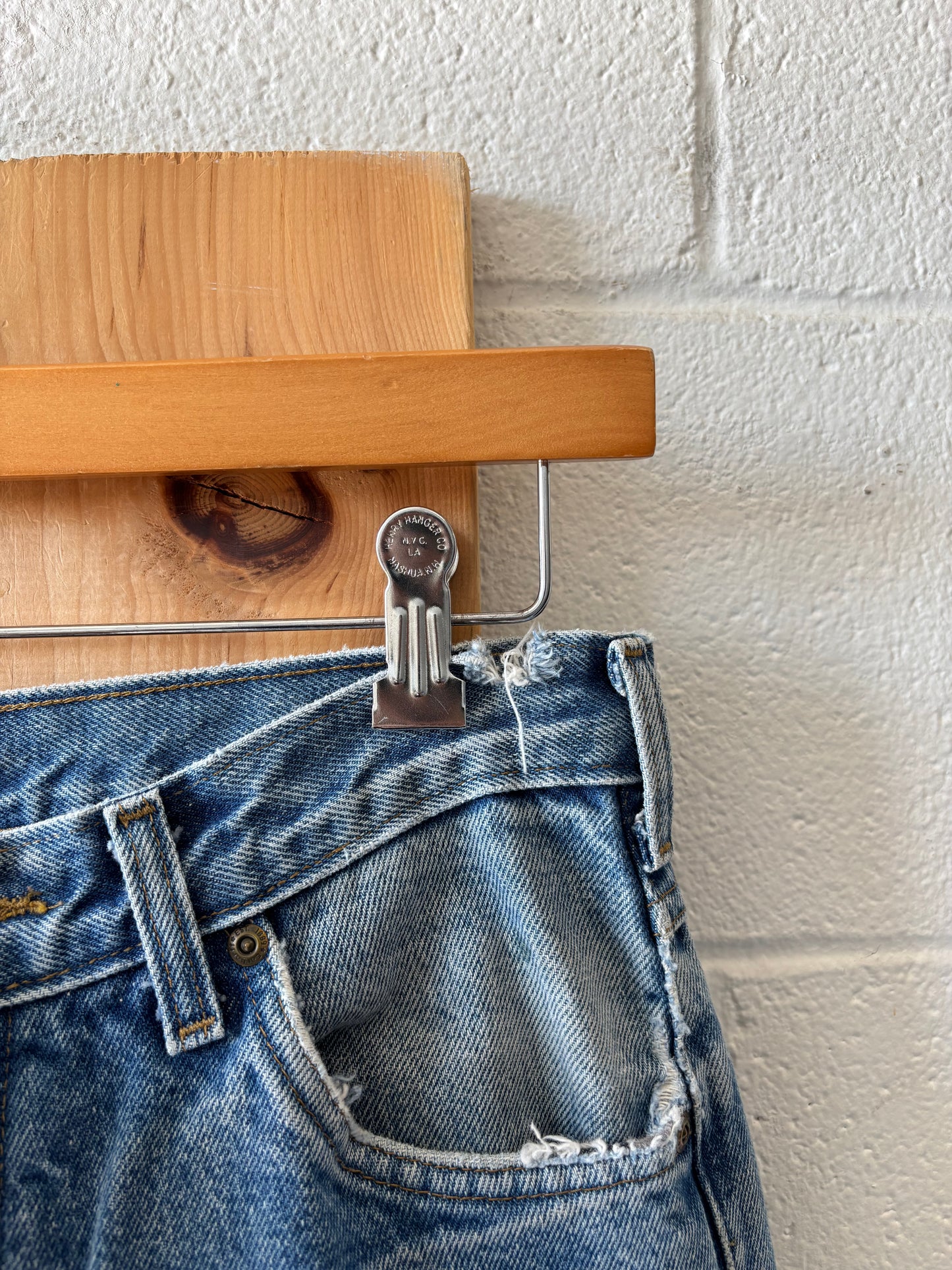 Vtg Flannel Lined Carhartt Denim Jeans : 32” W