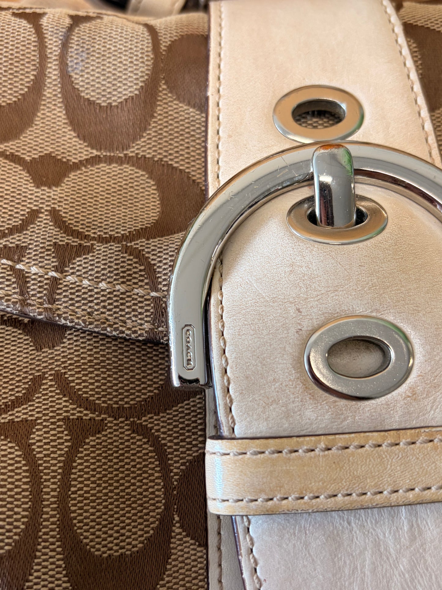 Y2K Canvas Coach Soho Signature Braided Shoulder Bag