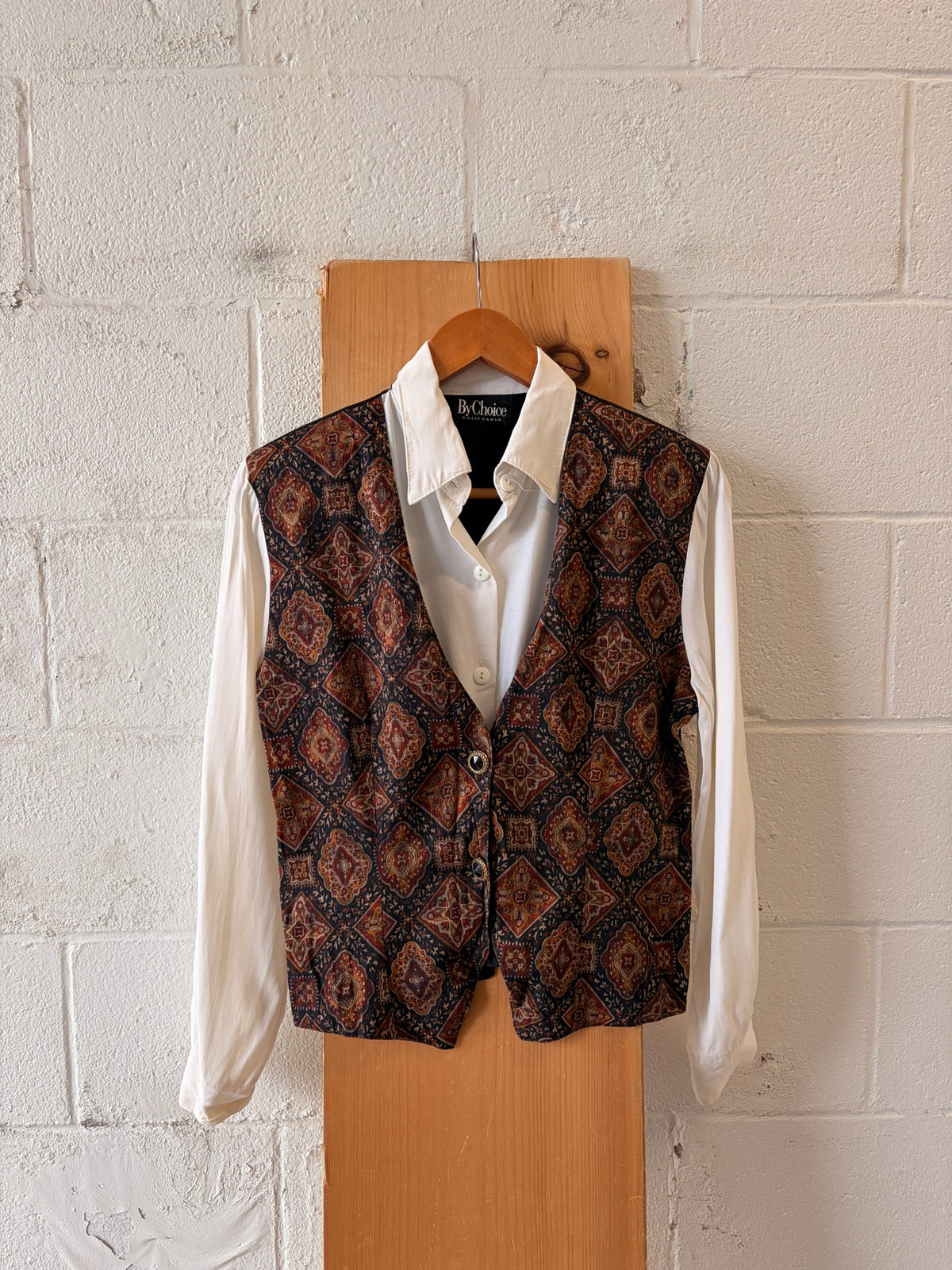 Vtg Blouse With Attached Vest : S (As Is)