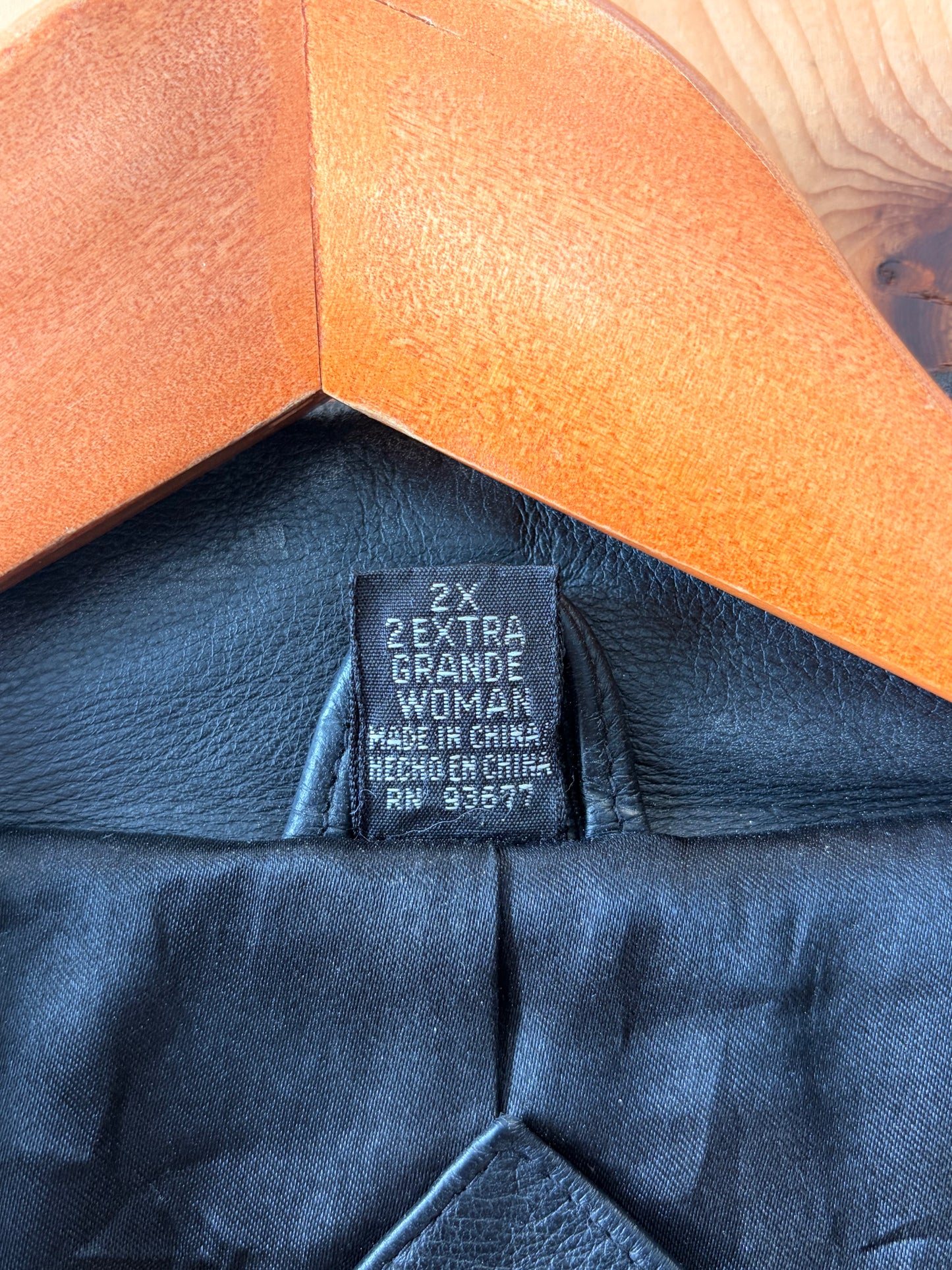 Black Leather Jacket : 2X