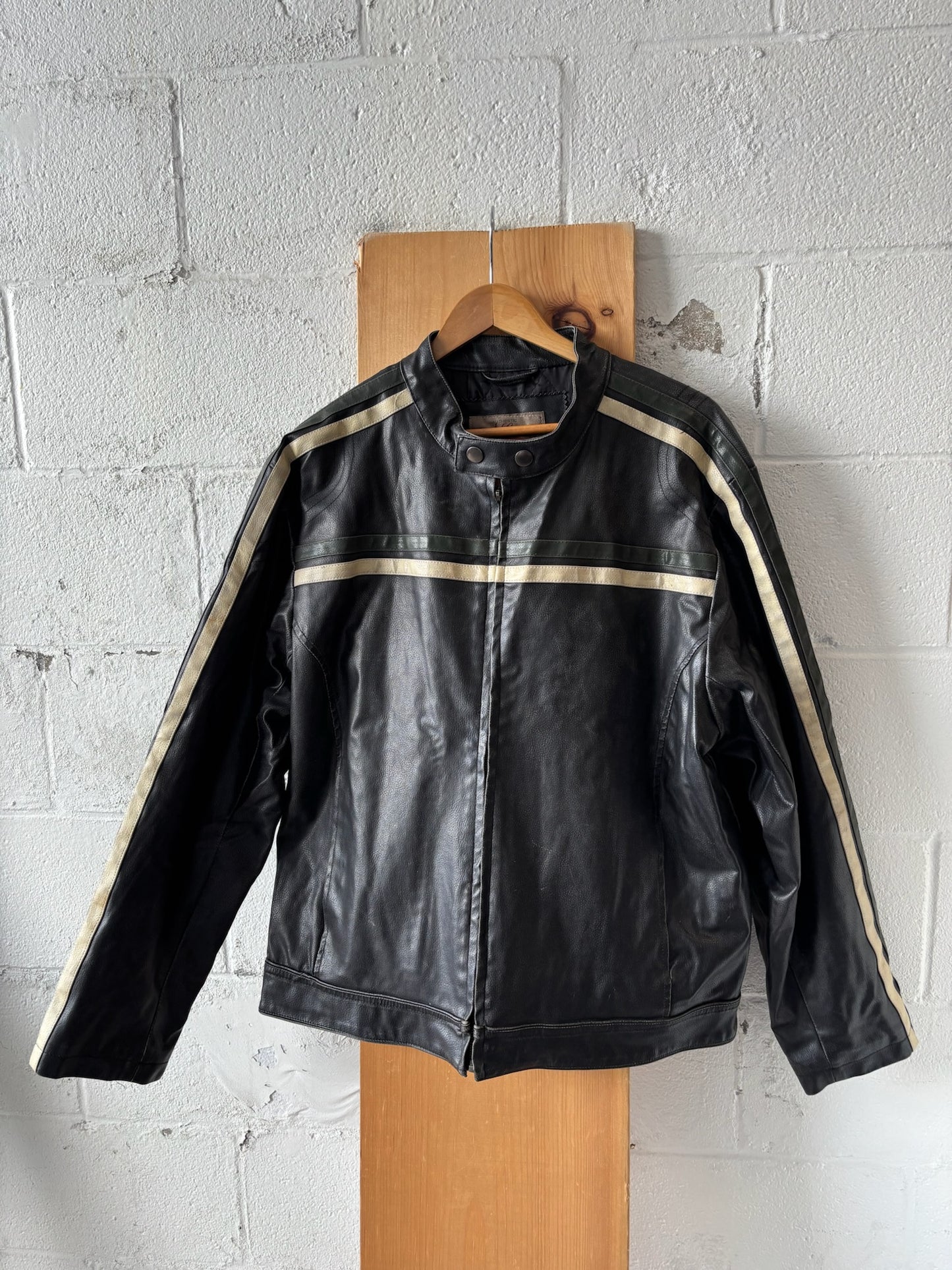 Faux Leather Racing Jacket : XL