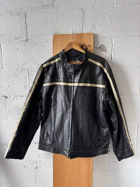 Faux Leather Racing Jacket : XL