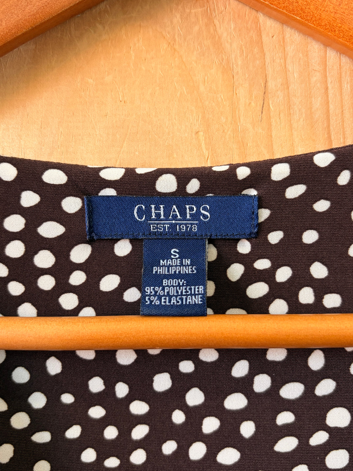 Brown & White Polka Dot Dress : S