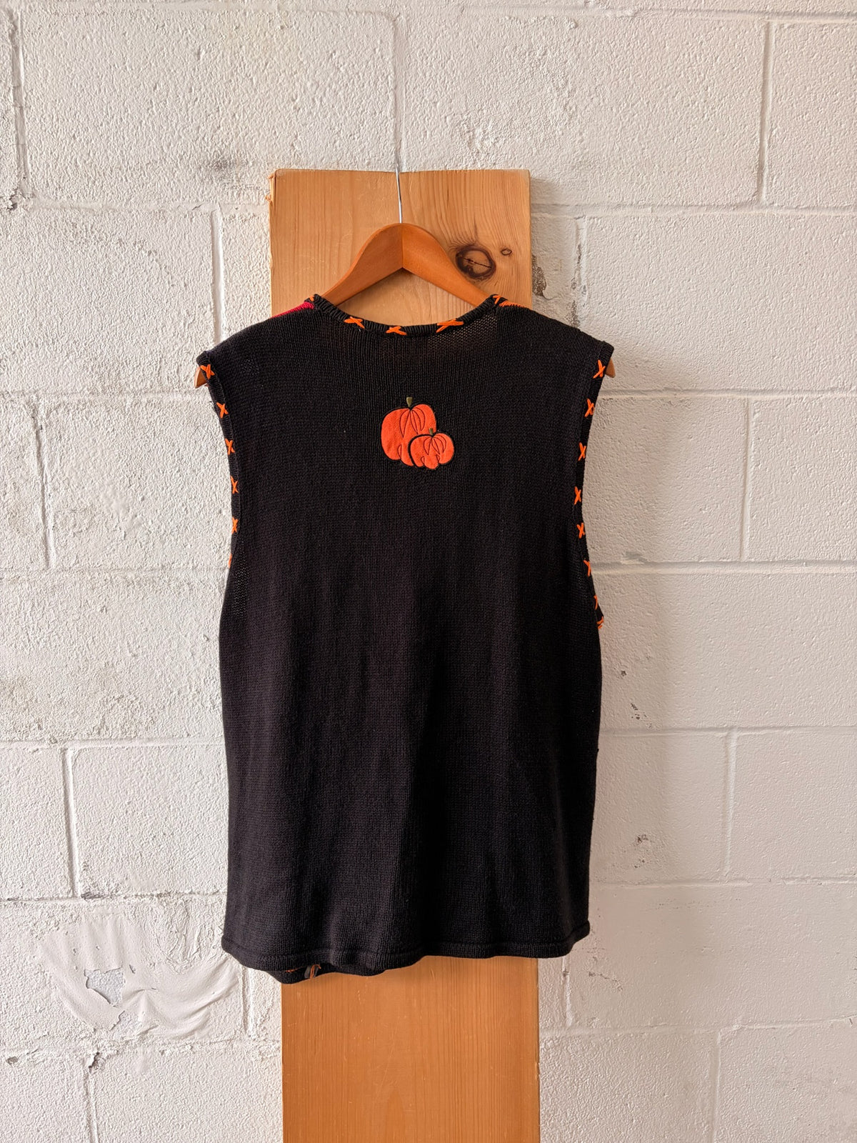 Patchwork Halloween Sweater Vest : XL