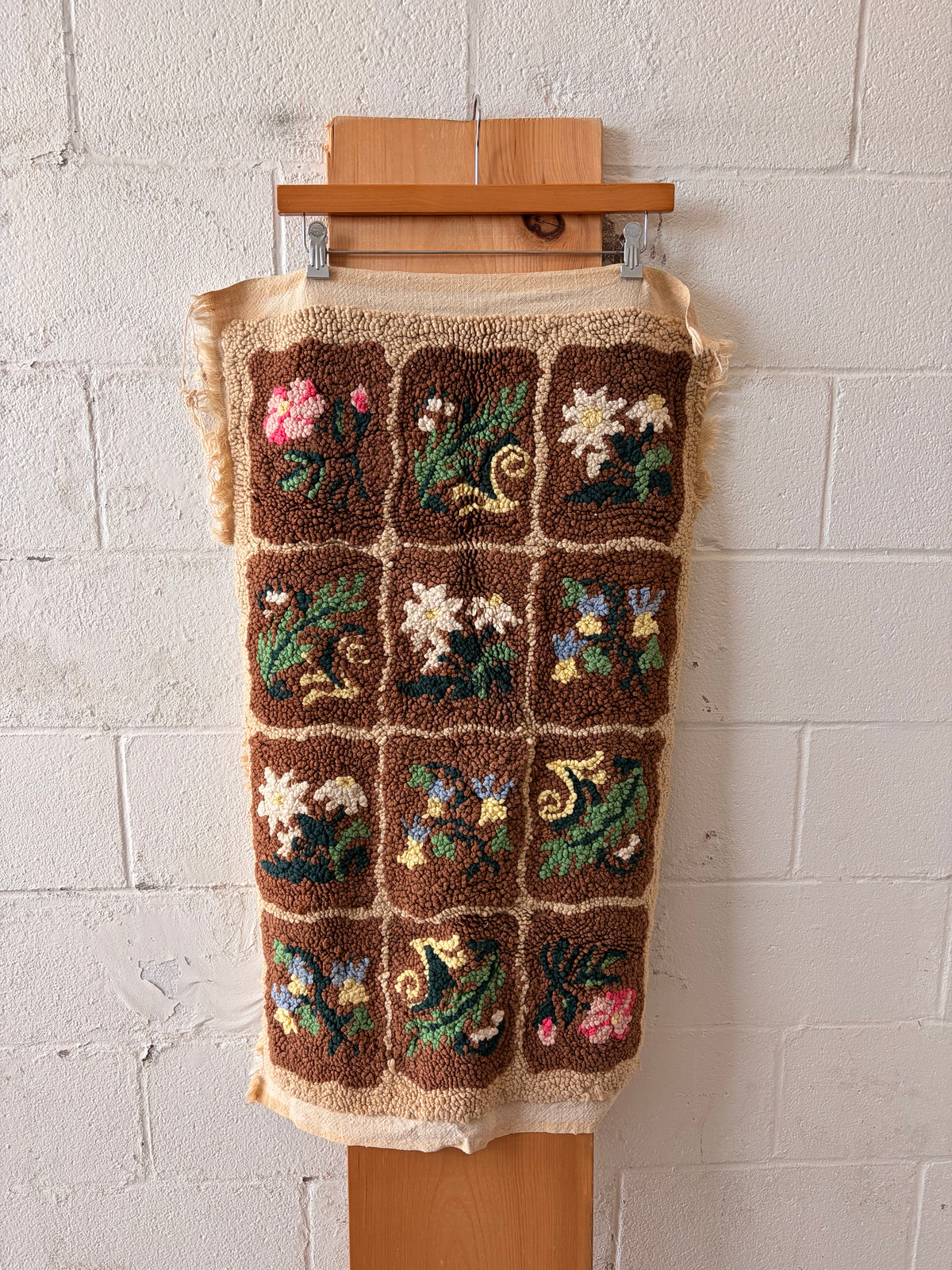 Vtg Patchwork Floral Rug / Tapestry (Local Pick Up Only)