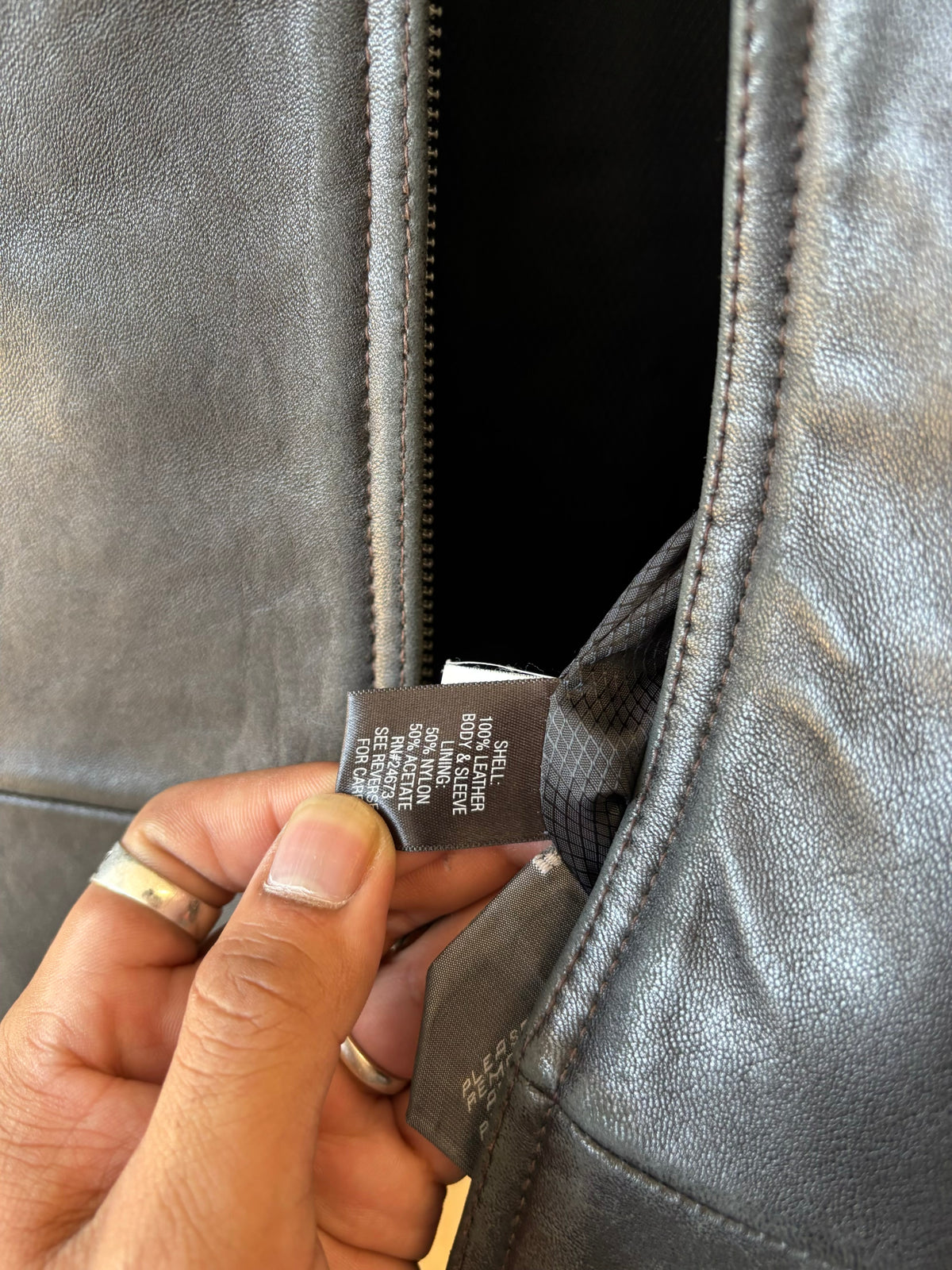 Black Lambskin Leather Jacket : M