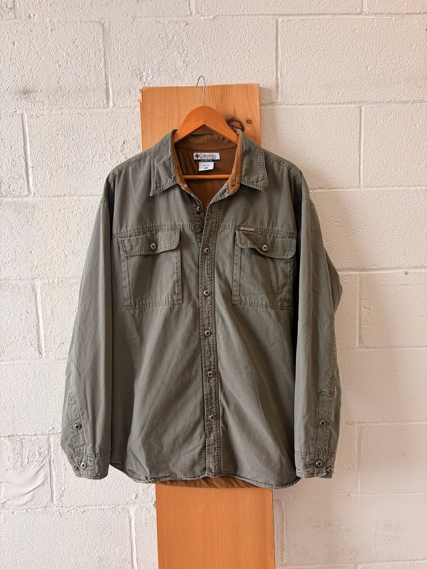 Fleece Lined Olive Columbia Jacket : L