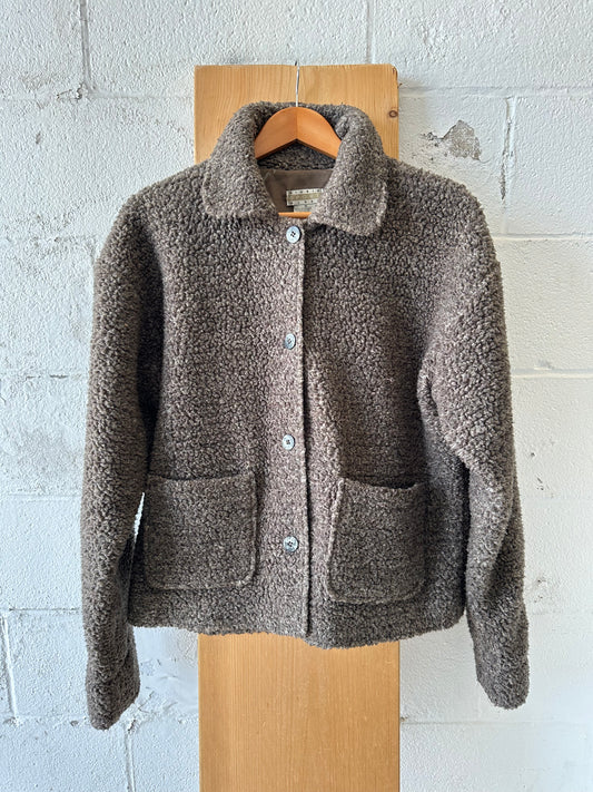 Vtg Brown Button Up Jacket : M