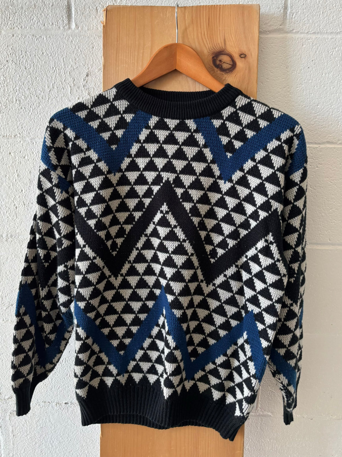 Patterned 80s Sweater : S