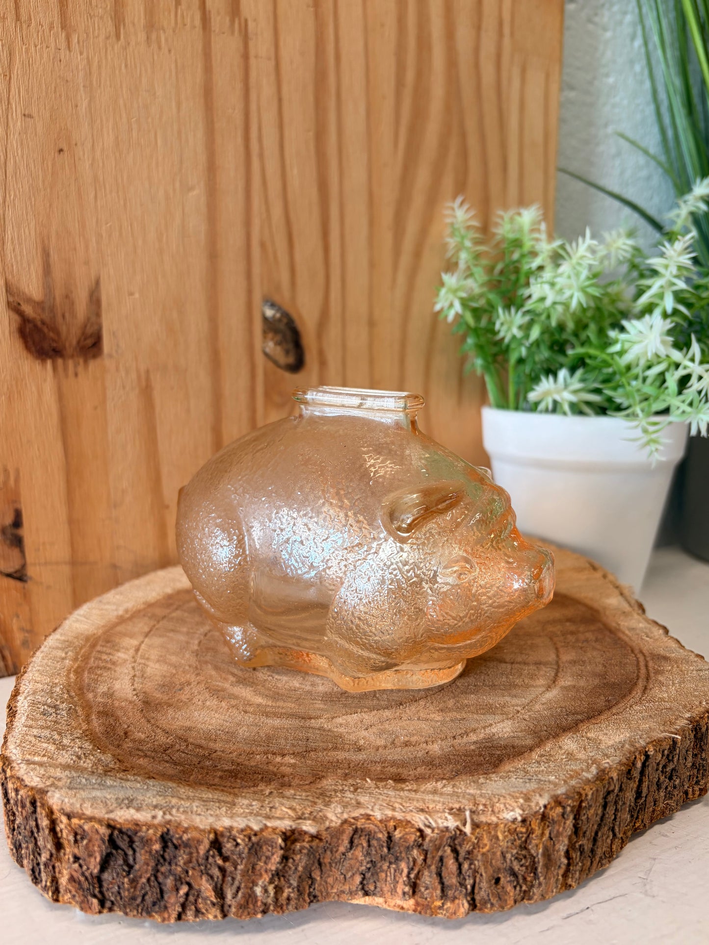 Vtg Tiny Glass Piggy Bank (Local Pick Up Only)