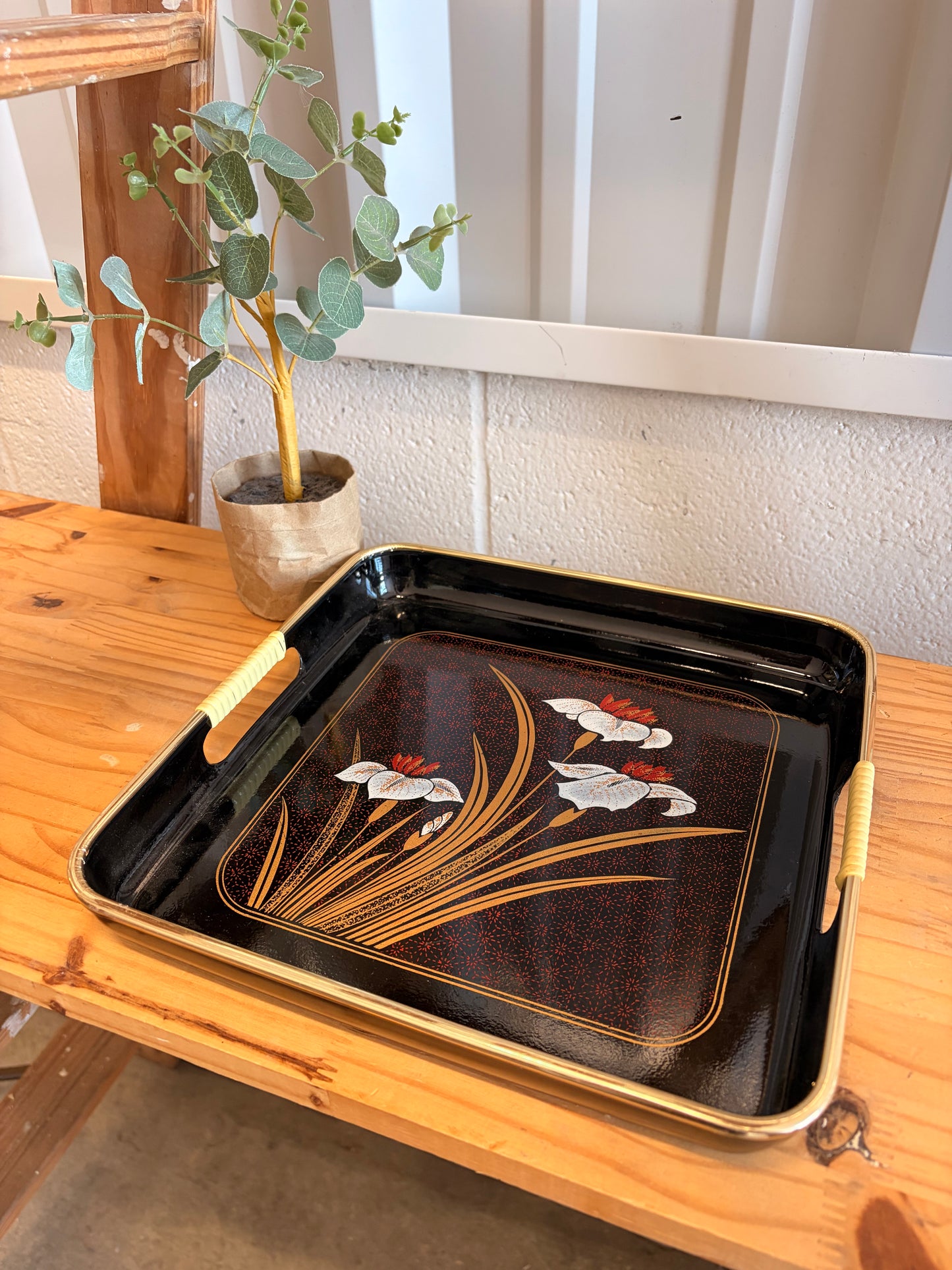 Floral Lacquerware Tray (Local Pick Up Only)
