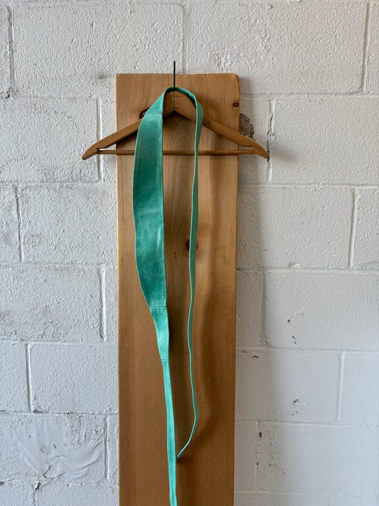 Vtg Aqua Leather Wrap Belt