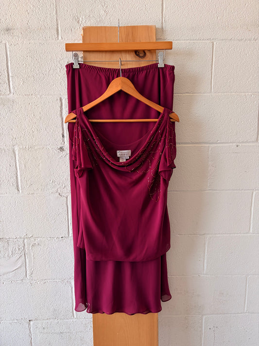 Beaded Dark Raspberry Set : 16
