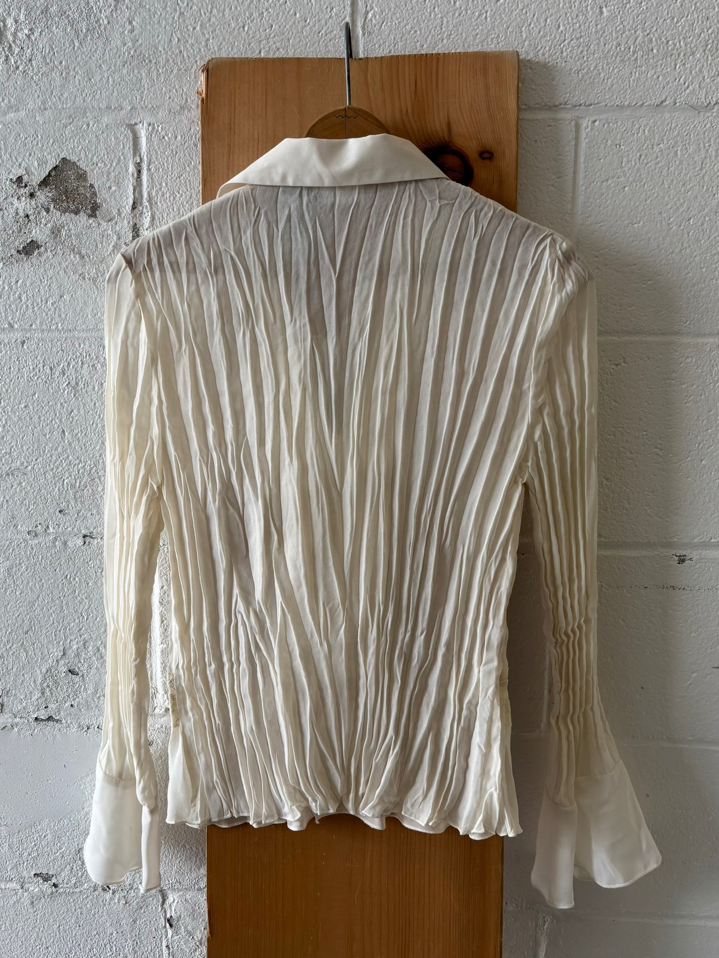 White Ruffle Blouse : S