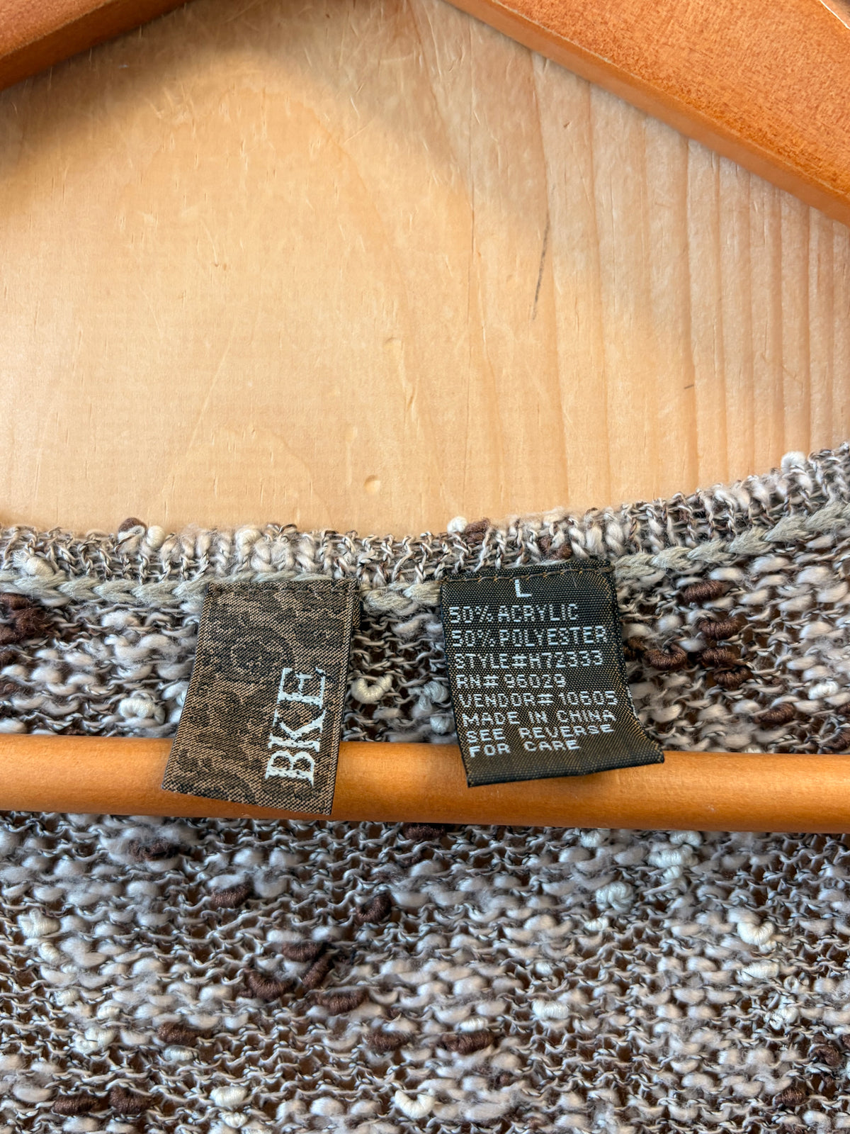 Speckled Brown Knit Cardigan : L