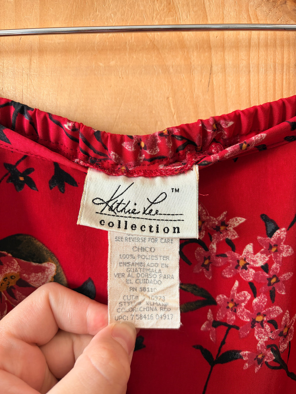 Vtg Red Cherry Blossom Skirt : S