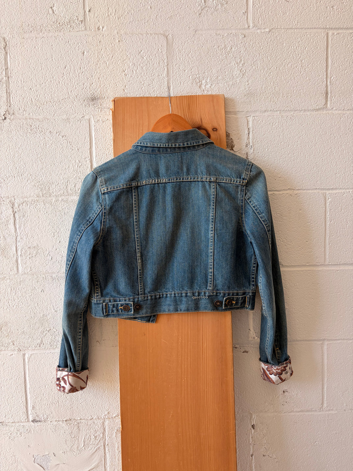Y2K Embellished Cropped Denim Jacket : S