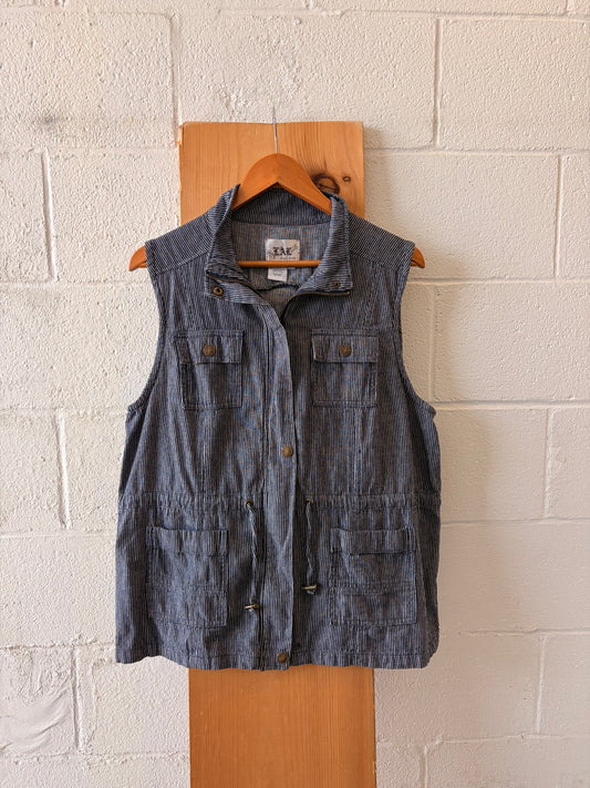 Railroad Stripe Utility Vest : XL
