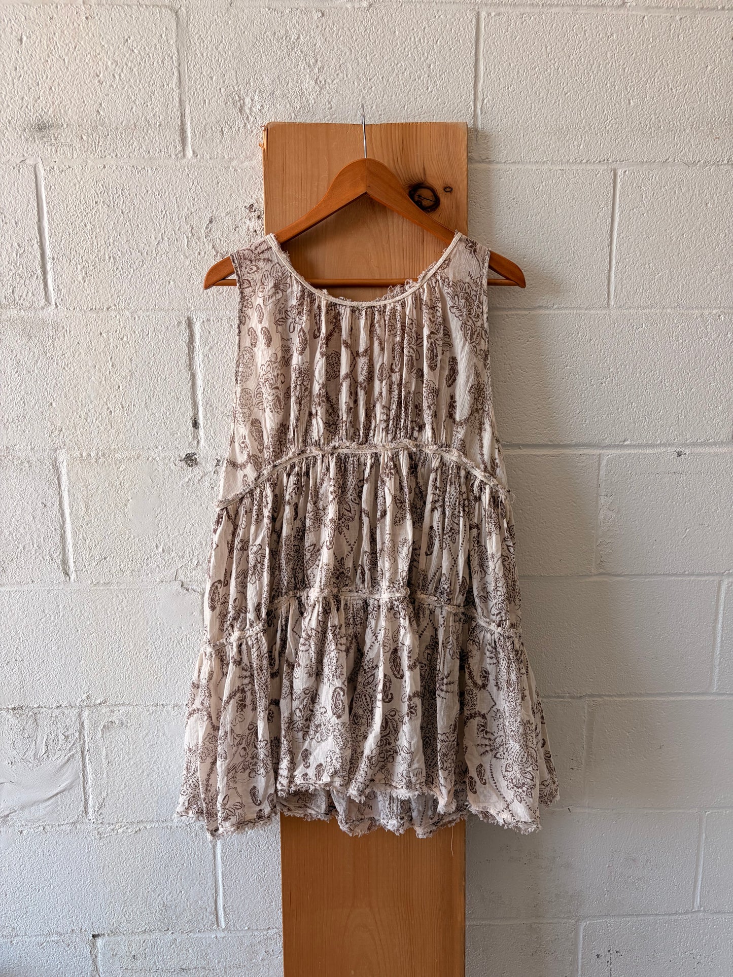 Free People Beige Floral Mini Dress / Tunic : S