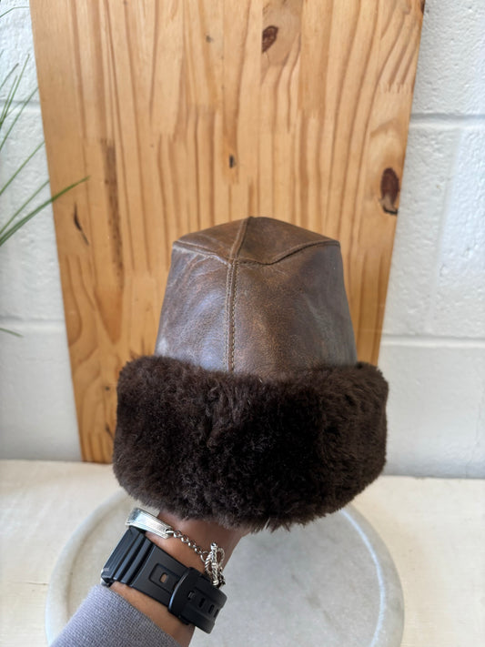 Vtg Faux Fur Trapper Hat