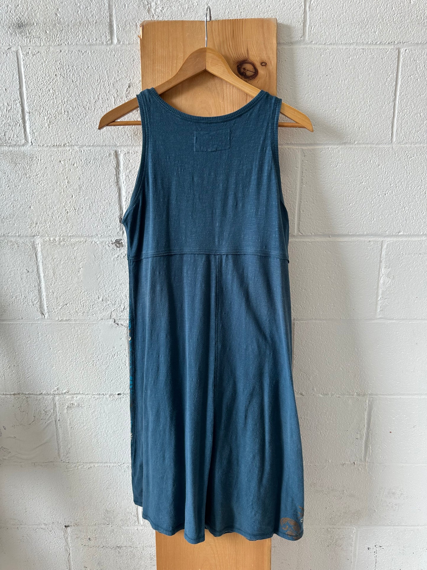 Blue Embroidered Hem Dress : M