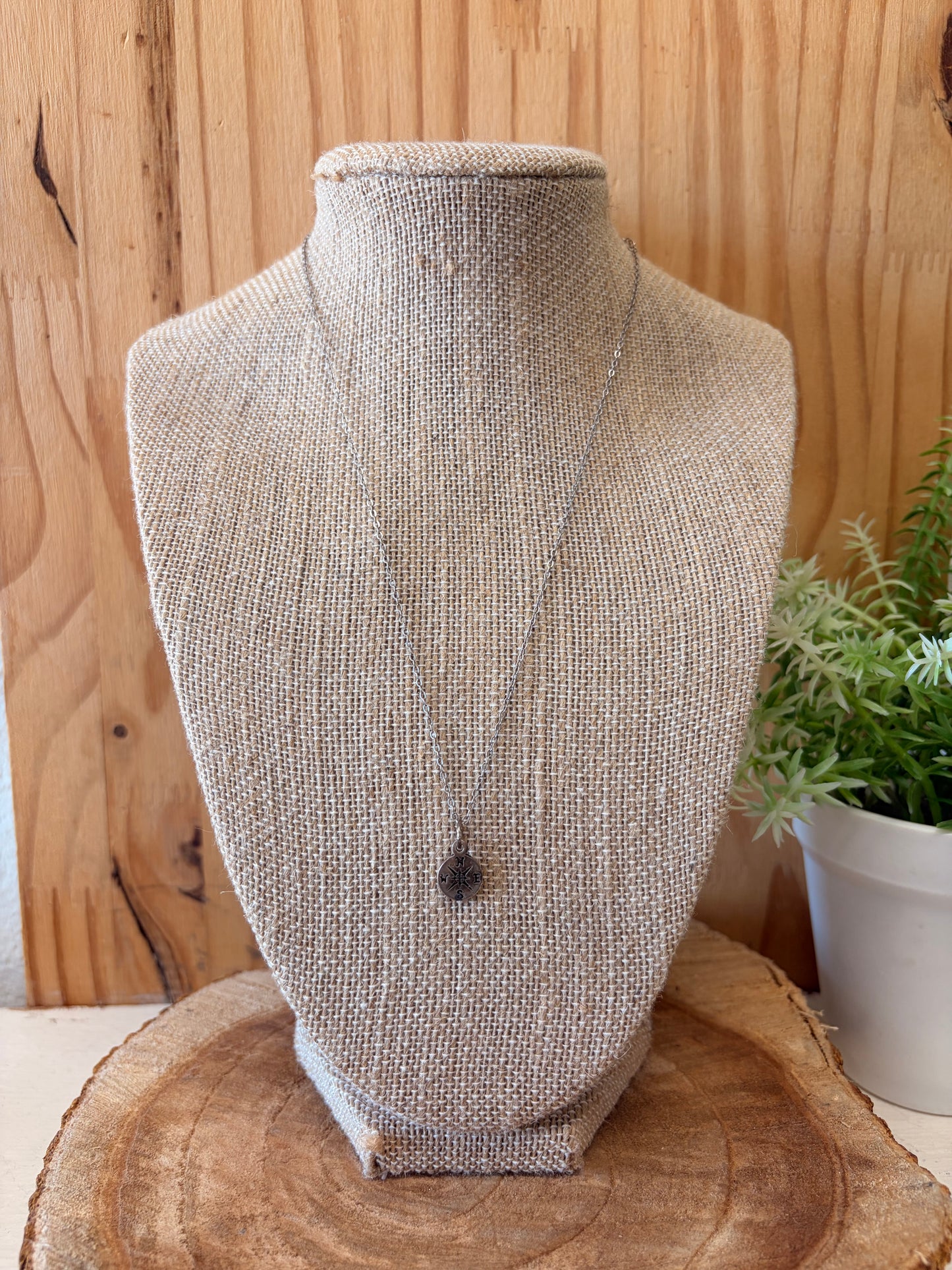 925 Silver Compass Necklace