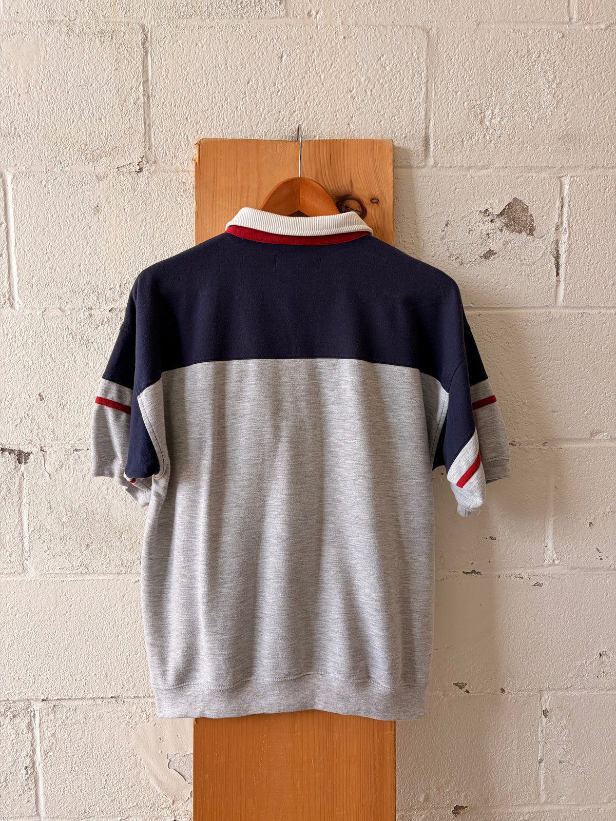 90’s Red & Navy Color Block Polo : L