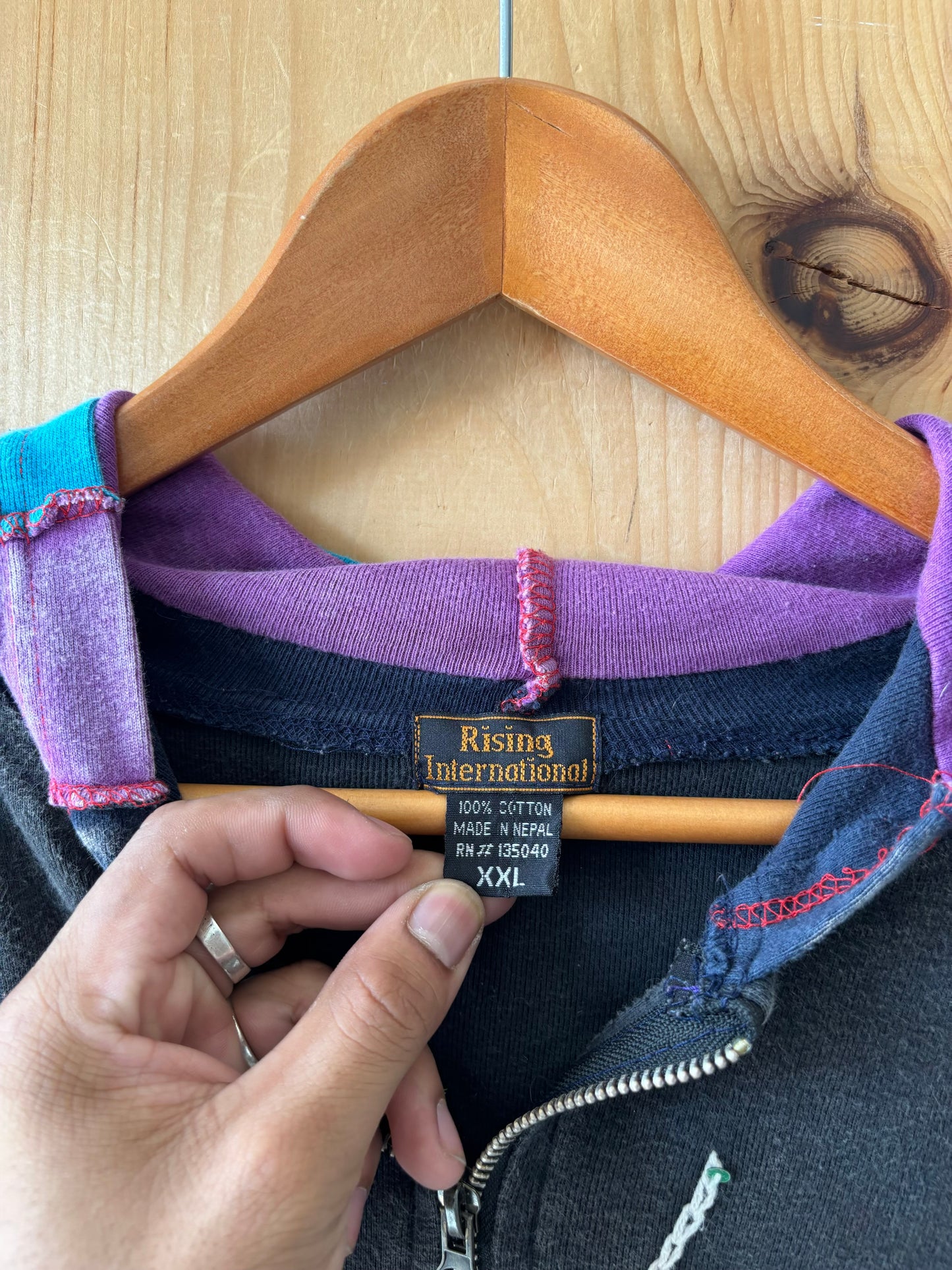 Boho Zip Up Hoodie : XXL