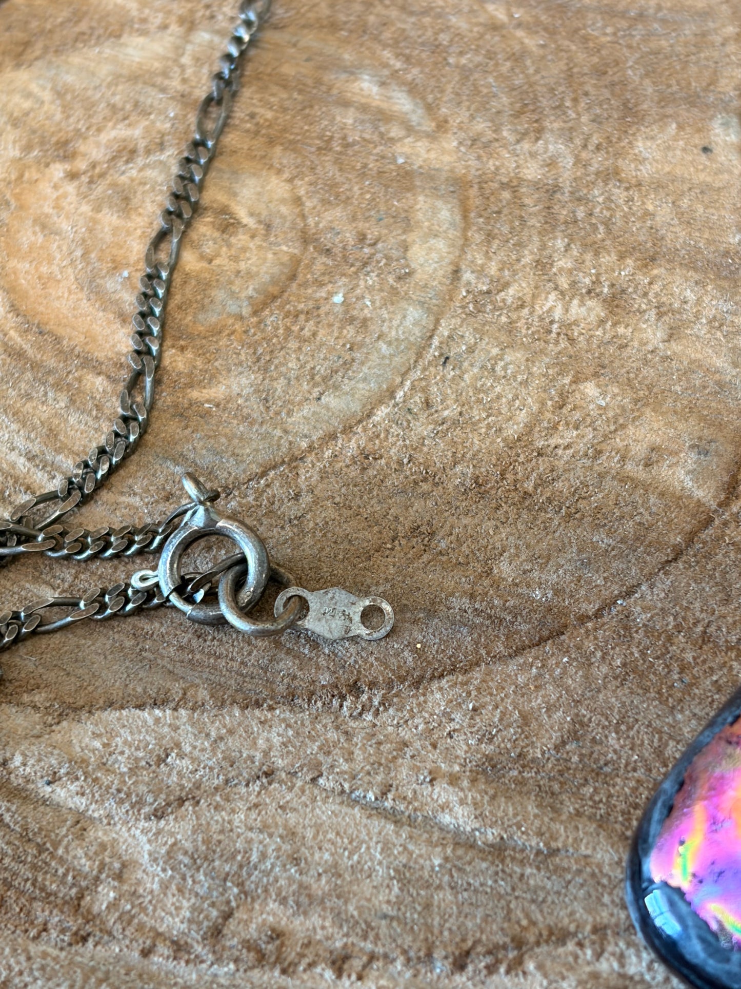925 Iridescent Marbled Pendant Necklace